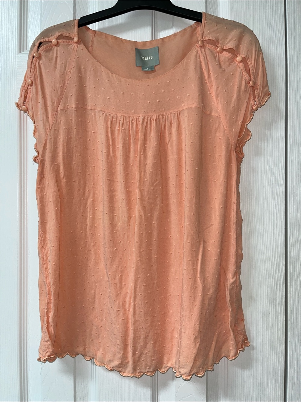 Anthropologie Maeve clip dot blouse
